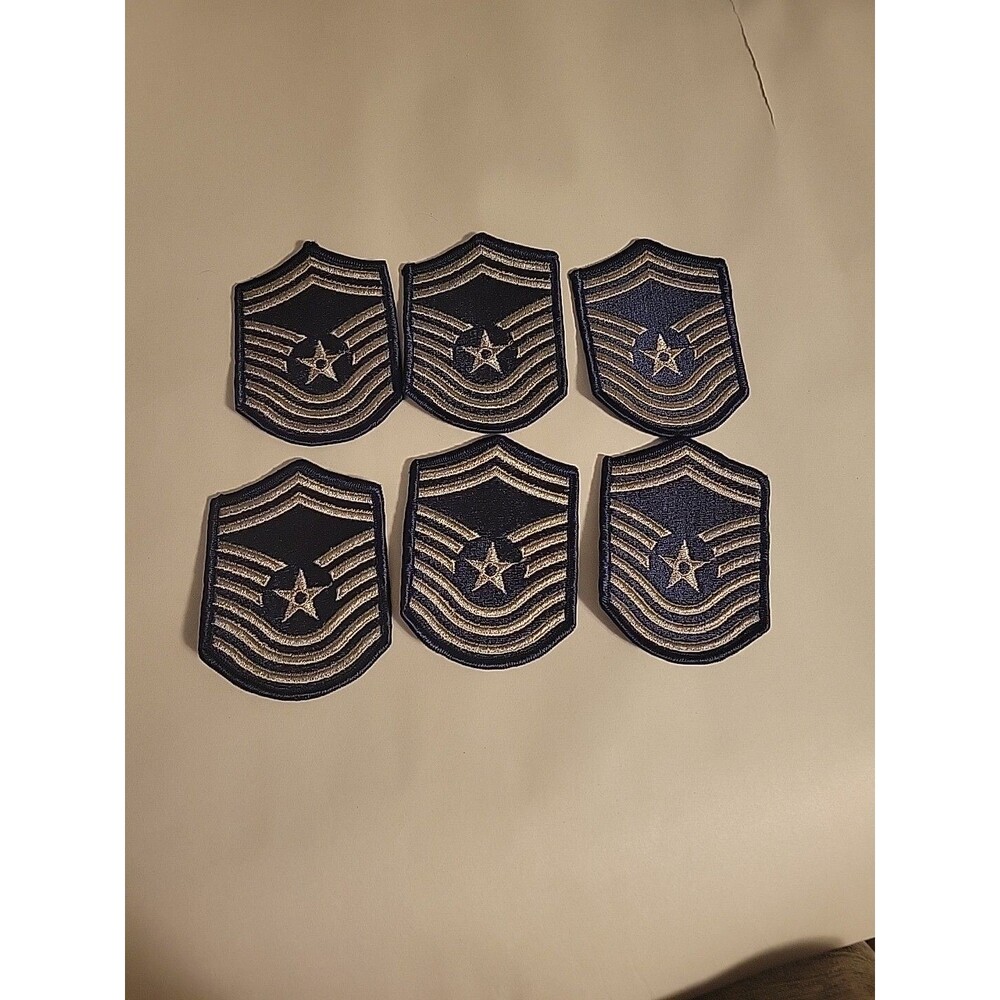 Lot Of 6 Senior Master Sergeant US Air Force vintage blue sleeve patch USAF